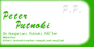 peter putnoki business card